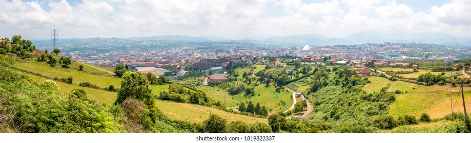 Panorama of Oviedo from the mountain called Monte Naranco Northern Spain Asturias - Shutterstock ID 1819822337