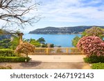 Panorama from park of Villa Ephrussi de Rothschild at Saint-Jean-Cap-Ferrat, France