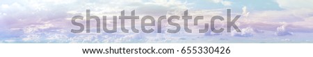 Panorama pastel sky and soft clouds in gradient pastel colored for wide sky clouds background