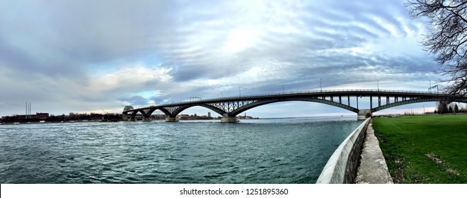 A Panorama Of The Peace Bridge, Fort Erie-Buffalo