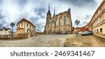 Panorama of Petrov, Cathedral of St. Peter and Paul. City of Brno - Czech Republic - Europe. 