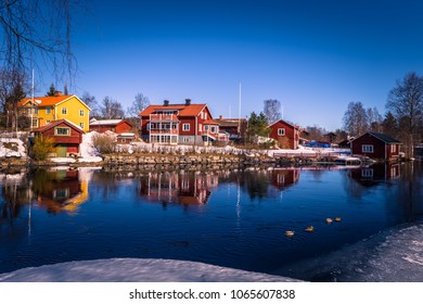 Panorama of the picturesque town of Sundborn in Dalarna, Sweden