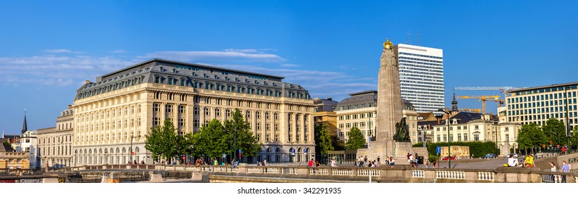 Panorama Of Poelaert Square In Brussels - Belgium