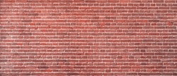 Panorama Red Brick Wall Texture Background, Brick Wall Texture For For Interior Or Exterior Design Backdrop.
