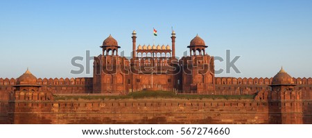 Panorama of the Red Fort in Delhi