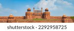 Panorama of The Red Fort also known as Lal Qila is located in New Delhi, India, UNESCO World Heritage Sites
