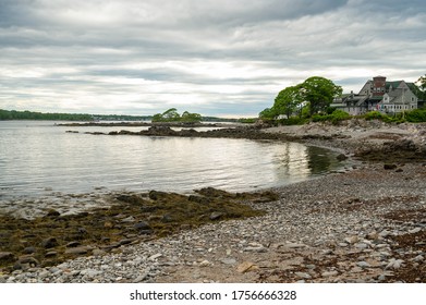 Panorama Of The Rocky Coastline On Peaks Island, Maine