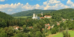 Panorama Of Rozmberk Town In Czech Republic