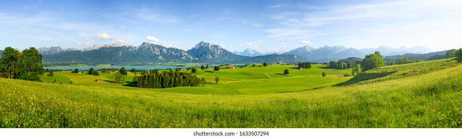 Panorama Of Rural Bavaria, Allgäu, Germany