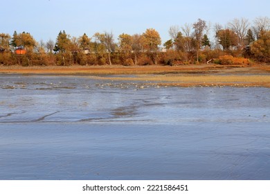 Panorama of the Saint-Lawrence river at low tide in Montmagny in Quebec - Shutterstock ID 2221586451