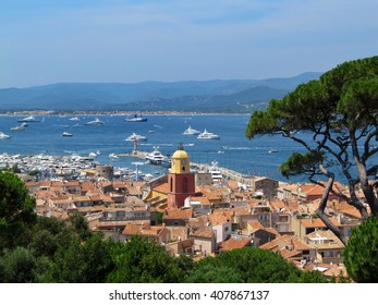 Panorama Saint-Tropez, France/Beautiful View from The Citadel of Saint-Tropez, France