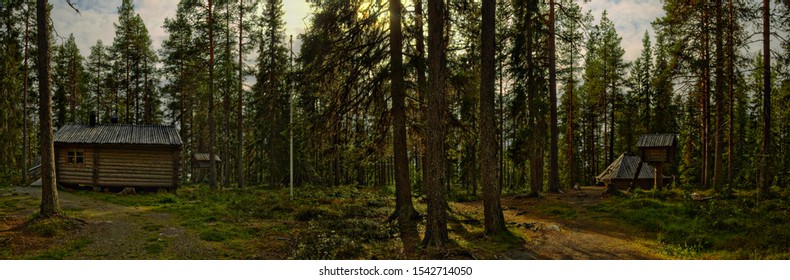 Panorama Of Sami Camp In Vilhelmina, Sweden.