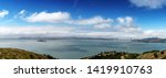 Panorama of San Francisco, including the Golden Gate Bridge and Alcatraz Island, as seen from Angel Island