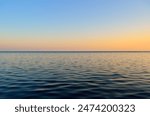 Panorama of sea waves on the background of dawn