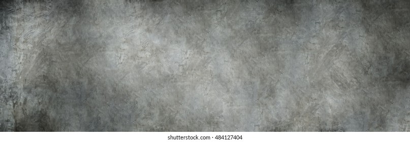 Panorama Shot Of Grey Polished Concrete Background.