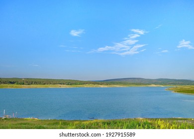 Panorama Of Simferopol Reservoir. This Is Largest Artificial Reservoirs In Crimea