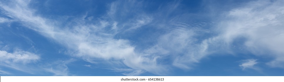 Panorama Of Sky With Cirrus Cloud