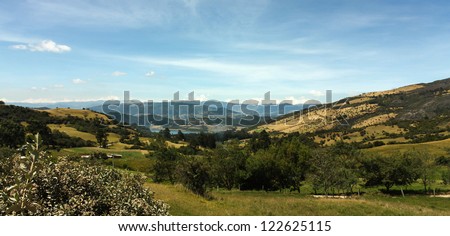 Panorama of Sumapaz National Park, Province of Santa Fe de Bogota, Colombia.