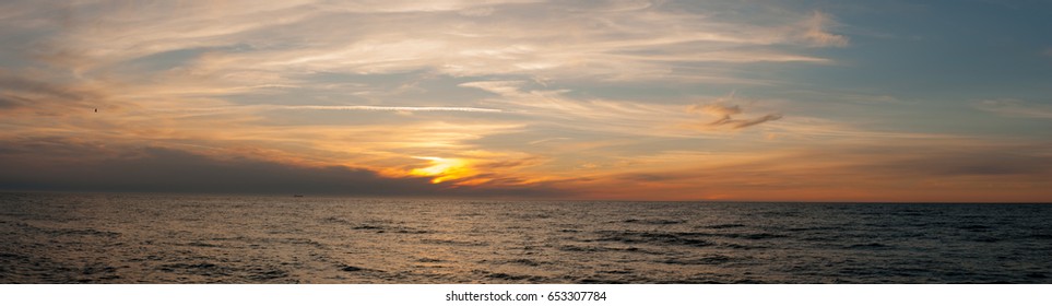 Panorama Sunset At Skagen, Denmark