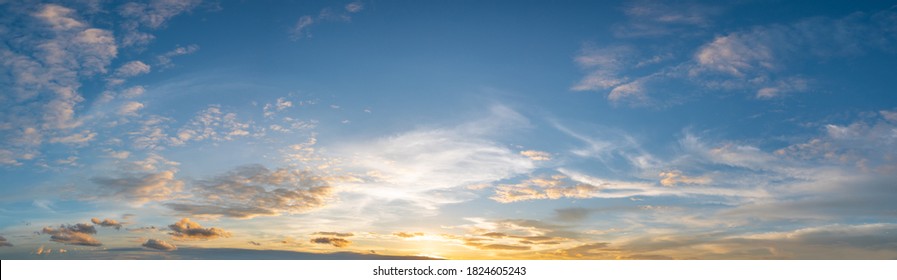 Panorama sunset sky for background or sunrise sky and cloud at morning. - Shutterstock ID 1824605243