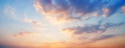 Panorama Sunset Sky And Cloud Background