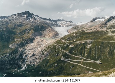 Panorama of the Susten pass, which connects Innertkirchen in the canton of Bern with Wassen in the canton of Uri, Switzerland. Interlaken and its surroundings. - Shutterstock ID 2144131079