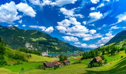 Swiss Village Lungern Switzerland Stock Photo Containing Lungern And Lake An Architecture Photo Swiss Village Lungern Switzerland Stock Photo Containing Lungern And Lake An Architecture Photo