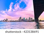 Panorama of Sydney Harbour at dusk