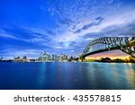 Panorama of Sydney Harbour at dusk