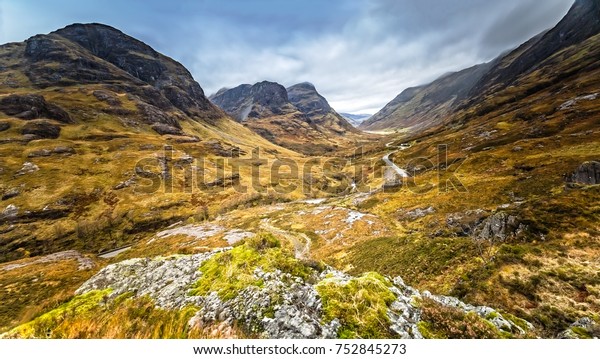 Panorama Three Sisters Glencoe Highlands Scotland Stock ...