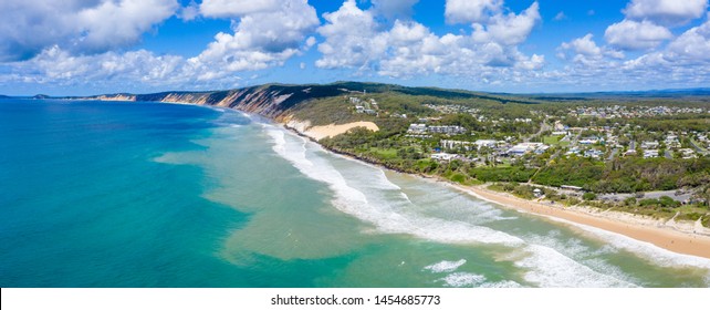 Panorama Of The Town Of Rainbow Beach On A Sunny Day In QLD, Australia