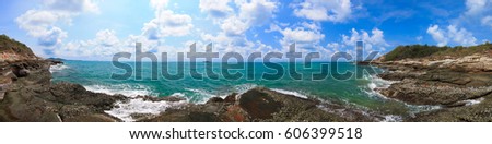 Similar – Sea waves breaking against cliff