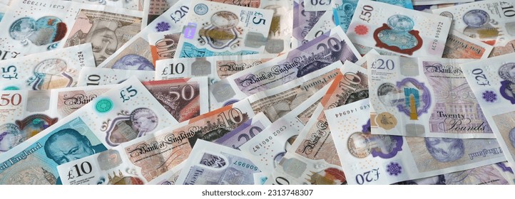 A panorama of used sterling notes