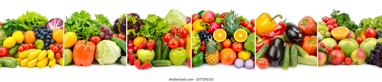 Panoramic Image Healthy Fruits Vegetables Vertical Stock Photo (Edit ...