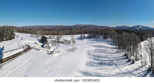 Panorama Of Vermont Home During Winter