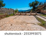 Panorama view of Archaeological Site of Ancient Messini in Greece.