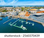 Panorama view of Cardiff bay in Wales.