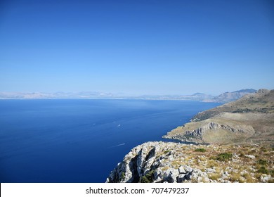 Panorama view  of "Castellammare del Golfo" bay, San Vito Lo Capo, Trapani, Sicily, Italy