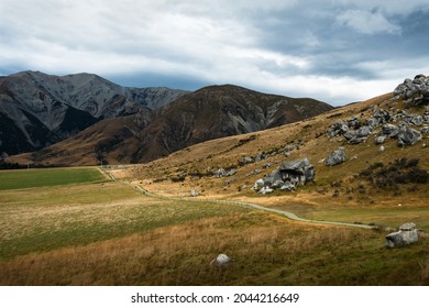 Panorama View Of Castle Hill, Canterbury, New Zealand.