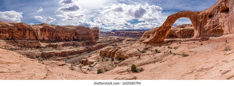 Panorama View Of Corona Arch Near Moab