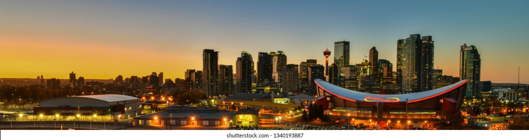 Panorama view Downtown Calgary skyline,Alberta,Canada