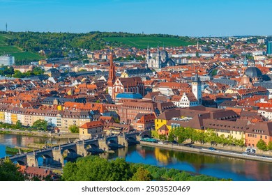 Panorama view of German town Würzburg. - Powered by Shutterstock