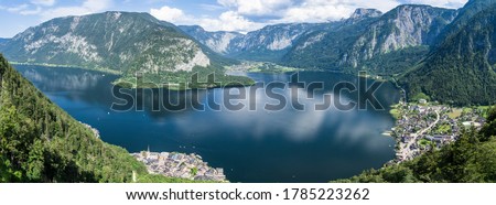 Similar – Image, Stock Photo Panorama over Lake Hallstatt