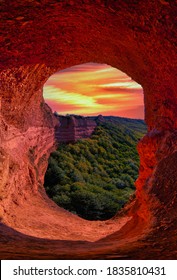 Panorama View Of Las Medulas, Antique Gold Mine In The Province Of Leon, Spain.