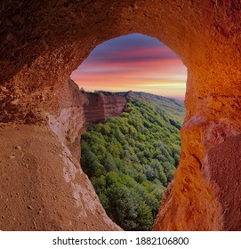 Panorama View Of Las Medulas, Antique Gold Mine In The Province Of Leon, Spain.