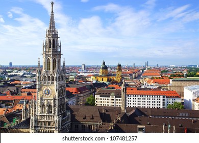 The panorama view of Munchen city centre. Munich, Germany