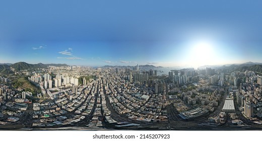panorama view of old town area in  Hong Kong named Sham Shui Po in Kowloon area