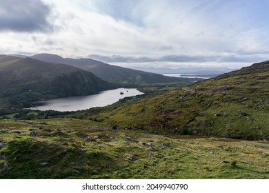 panorama view over lake and mountains in kerry, ireland - Shutterstock ID 2049940790