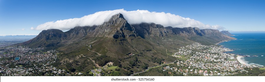 Panorama view over Table Mountain, Cape Town.