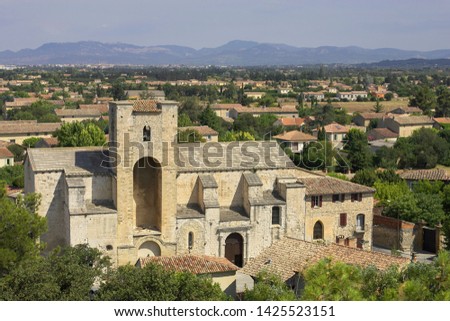 Panorama view of Pernes-les-Fontaines in the Provence France